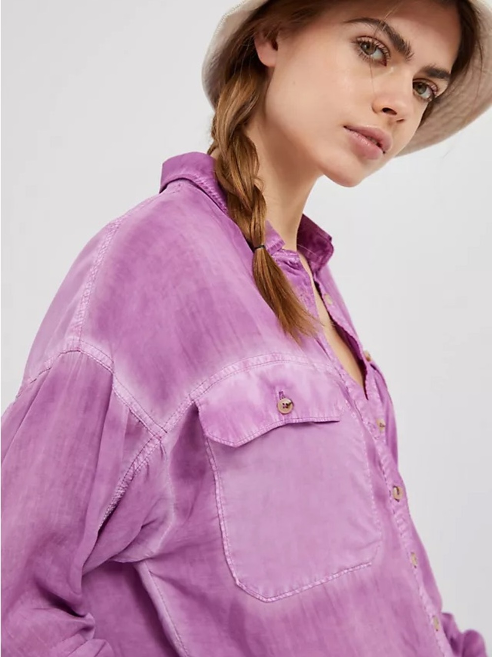 Anthropologie Pilcro Joelle Buttondown Lightweight Preppy Casual Plus Size 2X - Picture 2 of 8